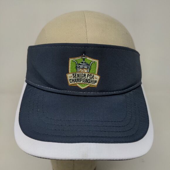 PGA Men's 75th Senior Championship Blue White Strapback Visor Hat Embroidered - Picture 3 of 15